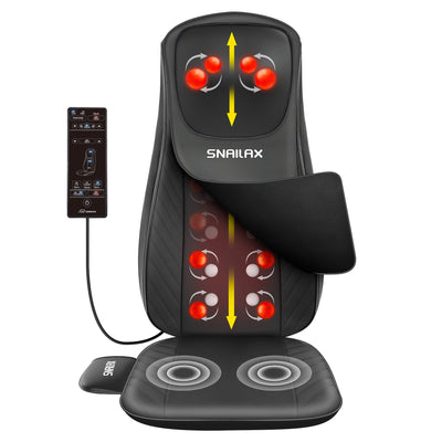 Snailax Upgraded Deep Kneading Shiatsu Back Massager with Heat with Adjustable Intensity