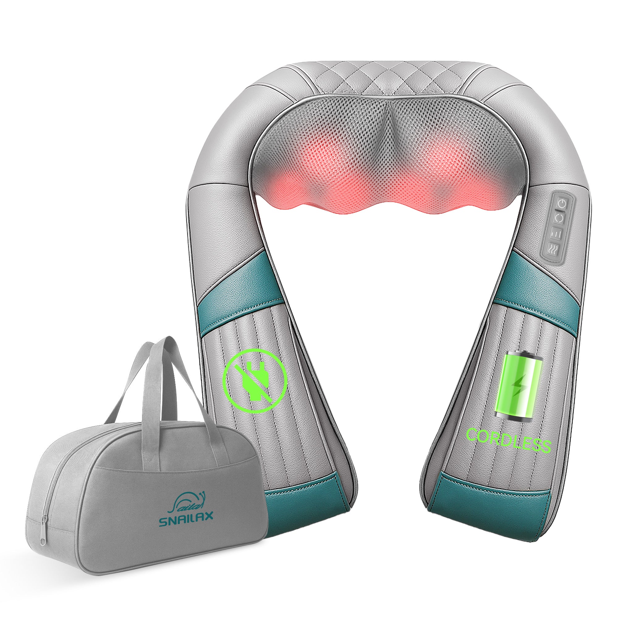 Snailax Cordless Neck Massager with Heat, with Portable Carry Bag