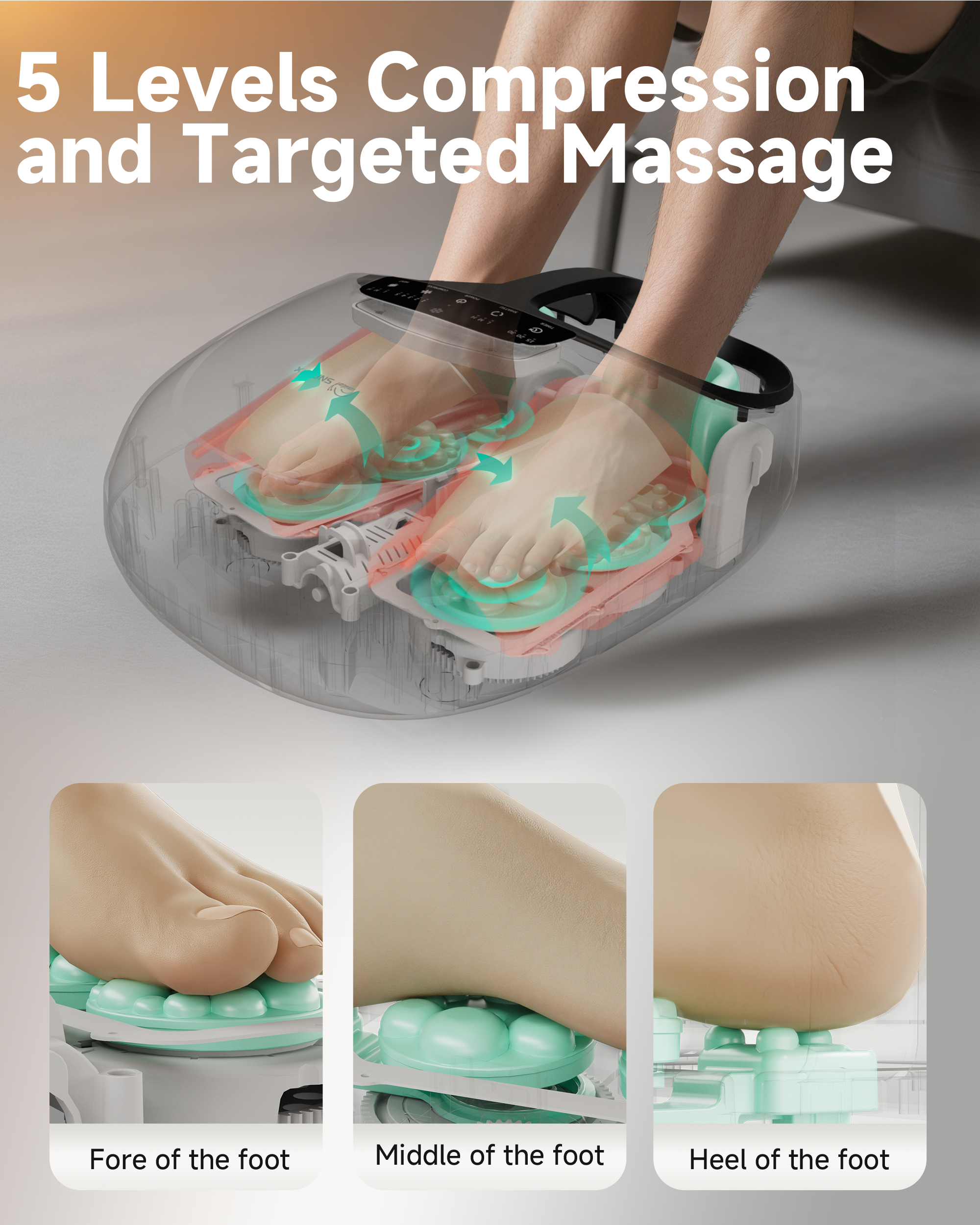 Shiatsu Foot Massager Plantar Fasciitis Neuropathy, Kneading with Remote Control