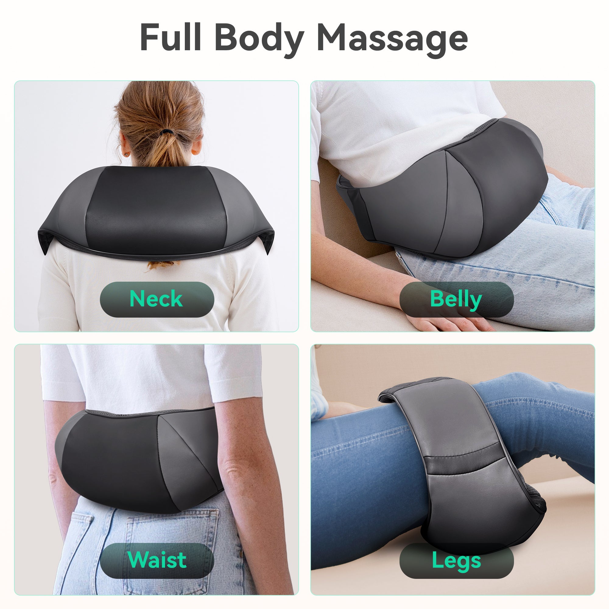 Snailax Masseur de cou rechargeable avec chaleur, mise à niveau 2025, oreiller de massage des épaules sans fil et portable à pétrissage profond - 632UC