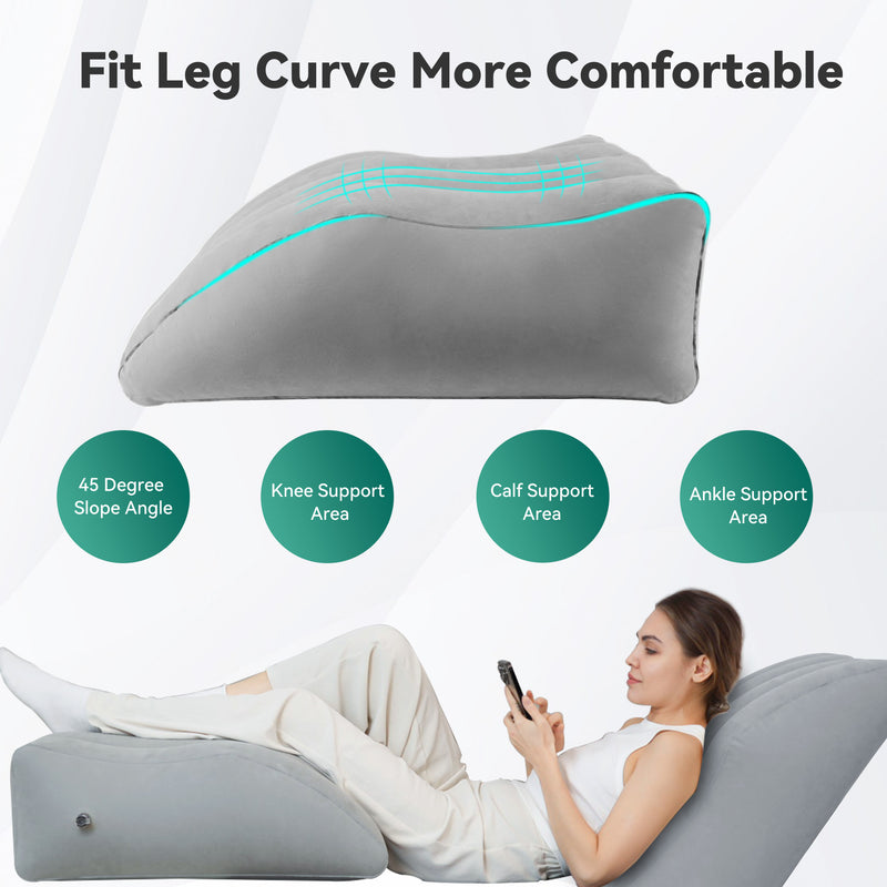 Snailax Inflatable Leg Elevation Pillow for Swelling, Circulation, Wedge Pillow for Sleeping & Back Pain - 226