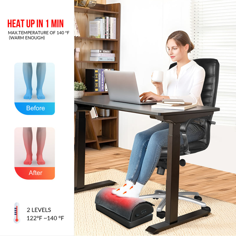 Memory Foam Vibration Foot Massager with Heat Under Desk - 535