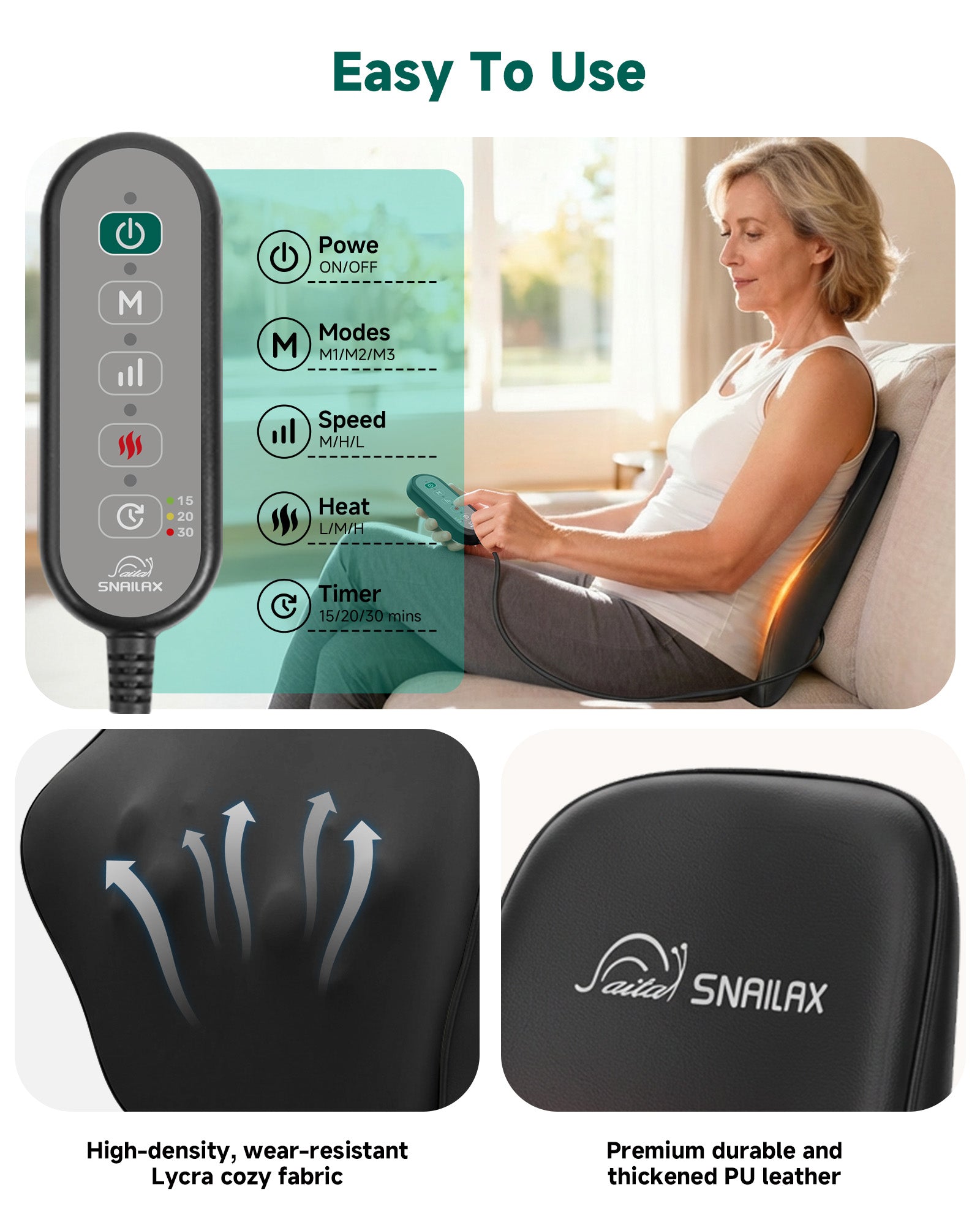 Neck & Back Massager with Heat, 4D Deep Kneading Shiatsu 8 Massage Nodes