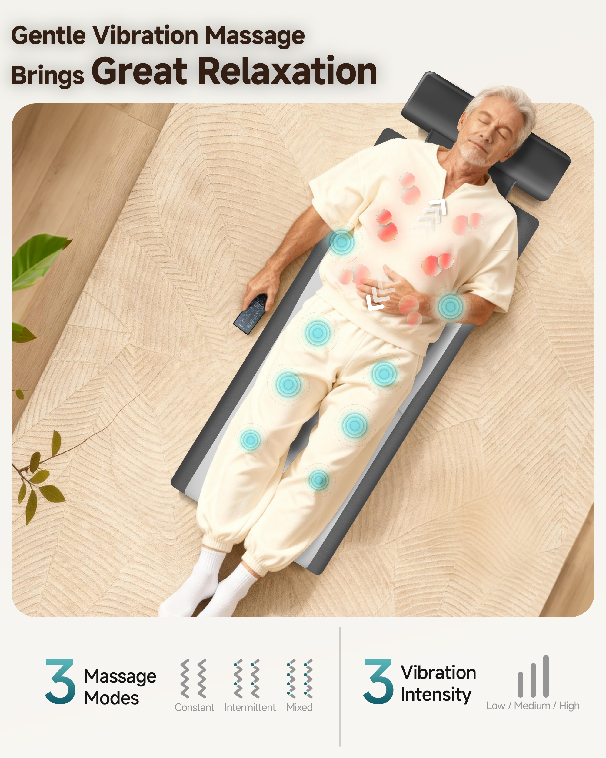 Shiatsu Back Massage Mat with Heat, Vibration Full Body Massage Mat