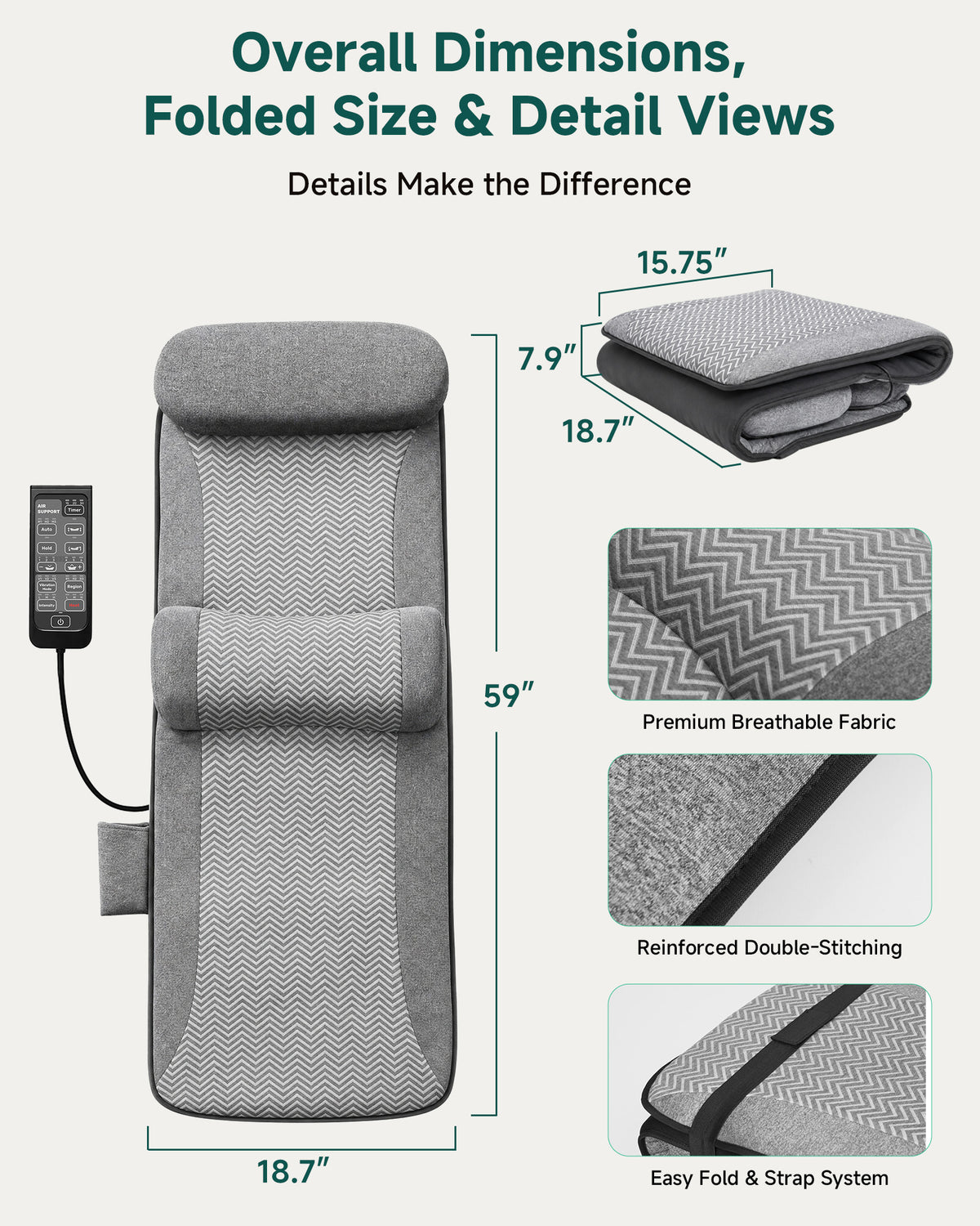 SNAILAX Full Body Massage Mat with Lumbar Air Support, Vibration & Graphene Heat