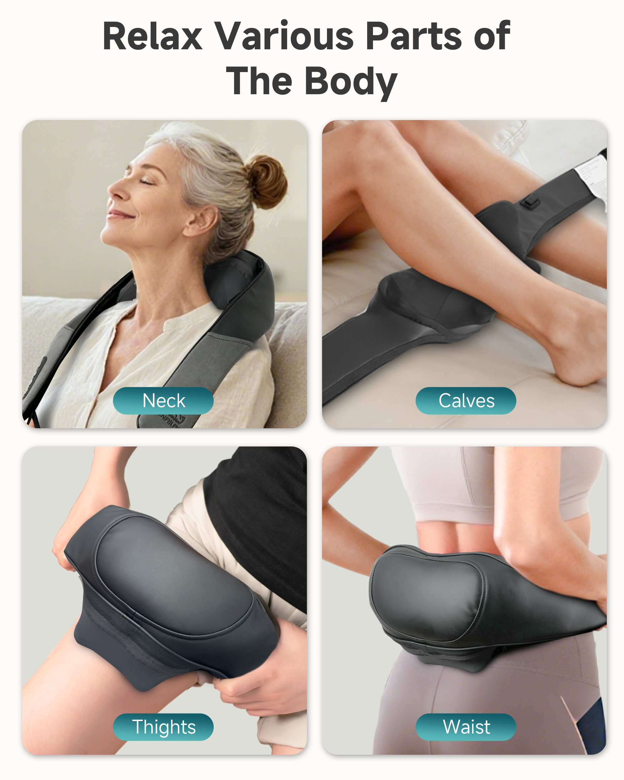 2026 Upgrade Cordless Shiatsu Neck Massager, Graphene & Heating Rechargable