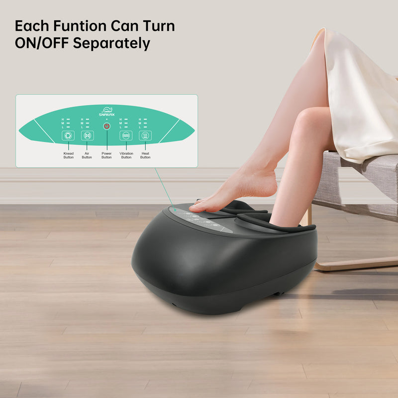 Snailax Electric Shiatsu Foot Massager with Heat Kneading Vibration Compression Size 13 - SL-527RC