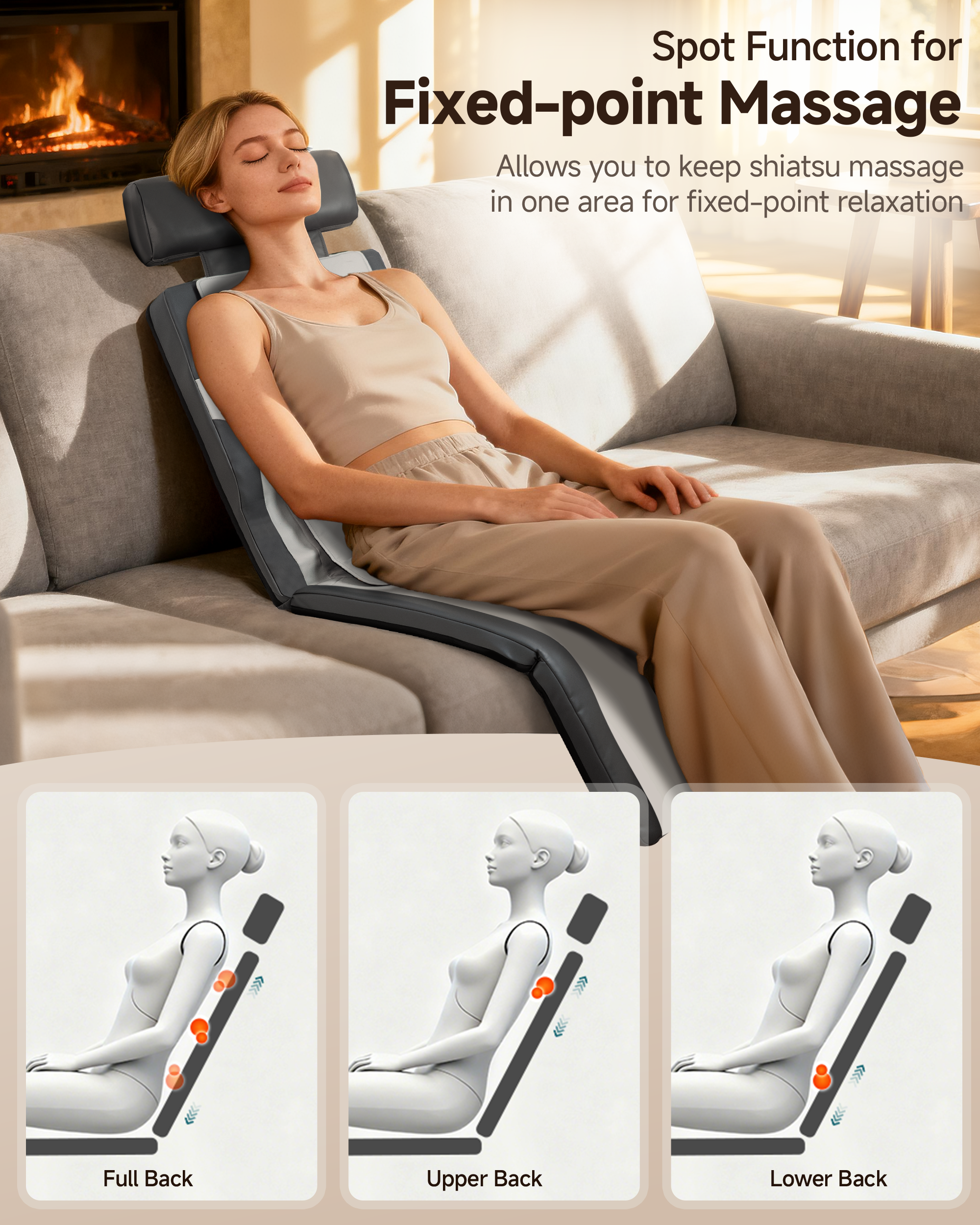 Shiatsu Back Massage Mat with Heat, Vibration Full Body Massage Mat