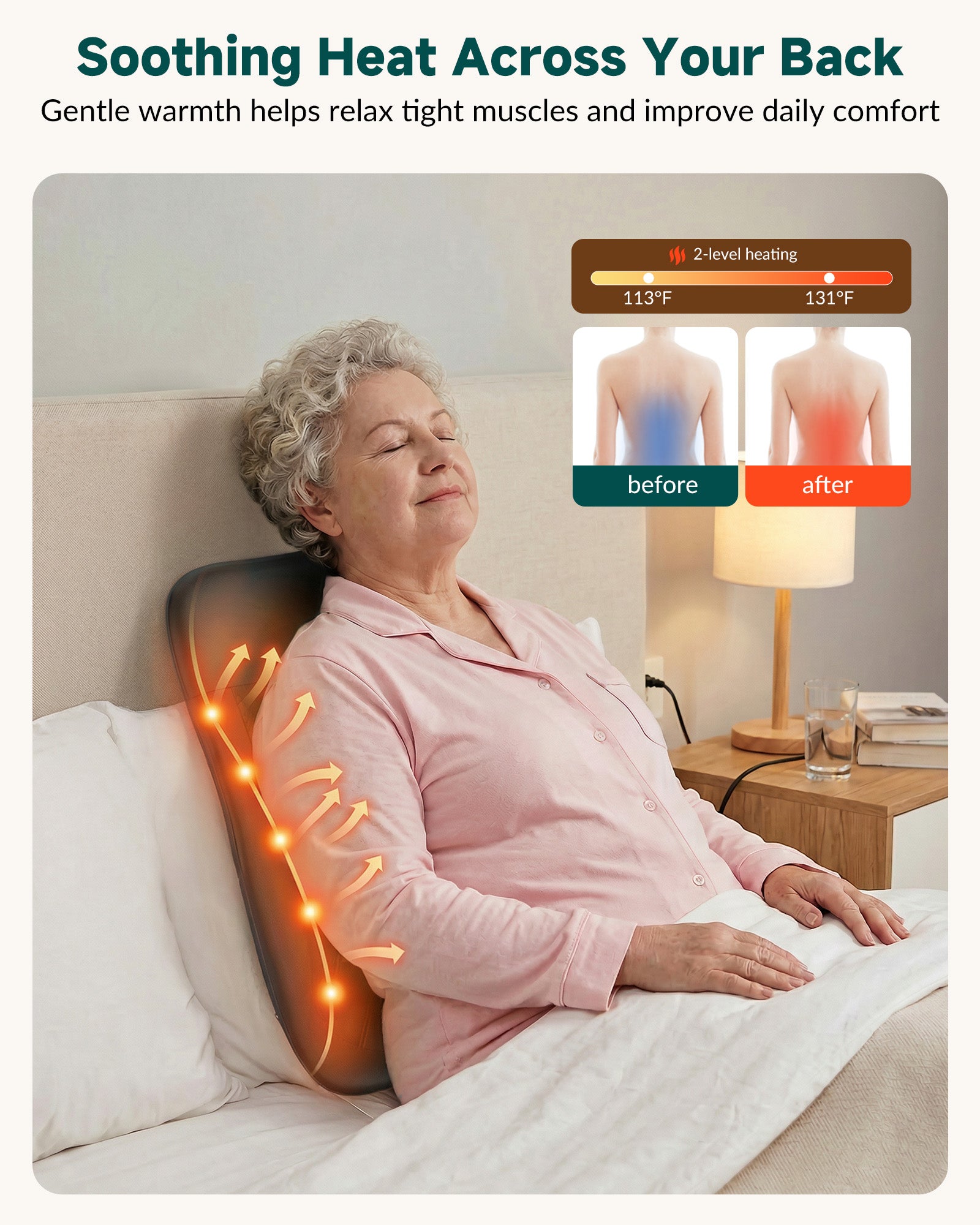 Ultra-Slim 4D Shiatsu Back Massager with Heat | 10-Node Deep Tissue Chair Pad