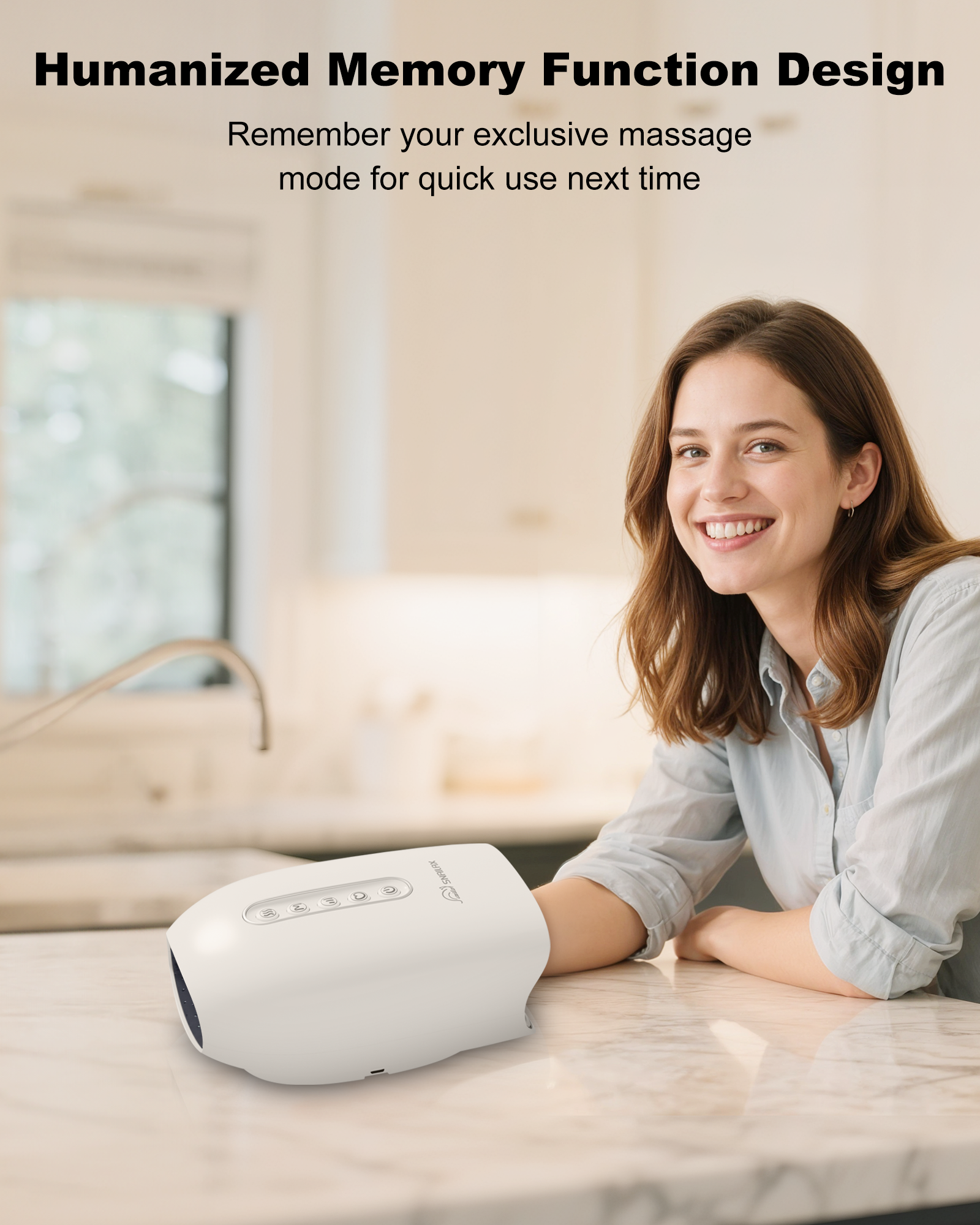 Cordless Hand Massager, 6 Levels Finger & Palm Pressure