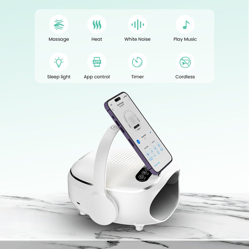 Snailax Smart App Control Shiatsu Back Massage with Heat (White)