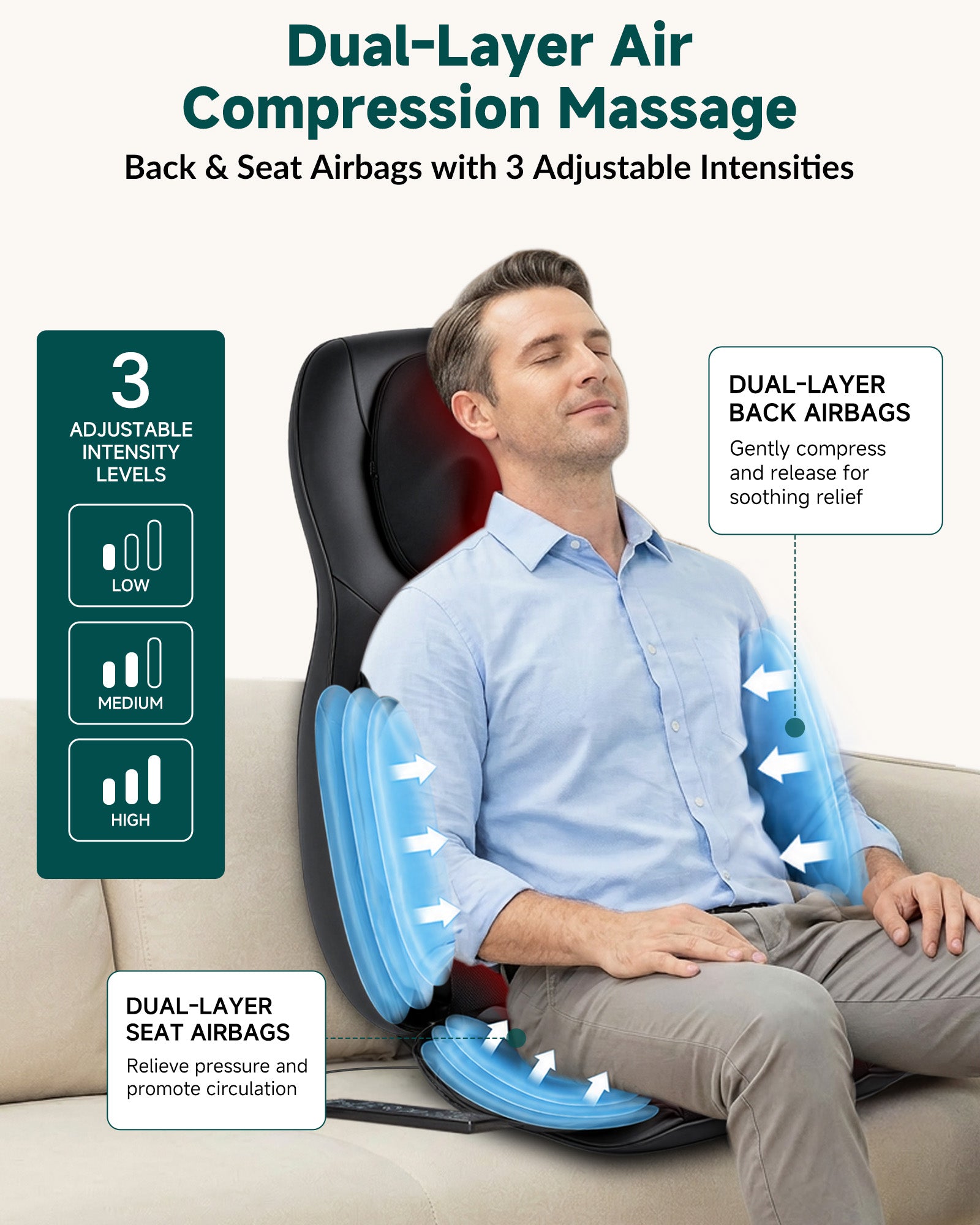 Snailax 2026 Upgraded Neck and Back Massager, Massage Chair Pad with Heat