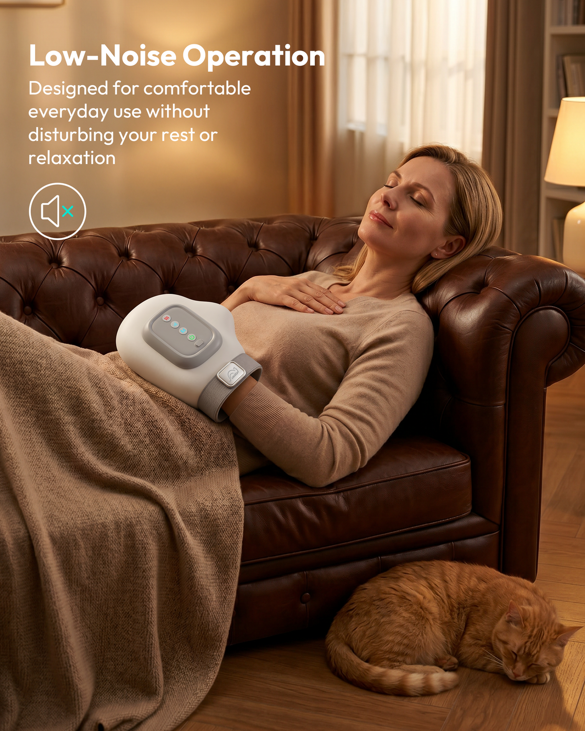 Cordless Hand Massager with Heat, 360° Compression & 3 Massage Modes