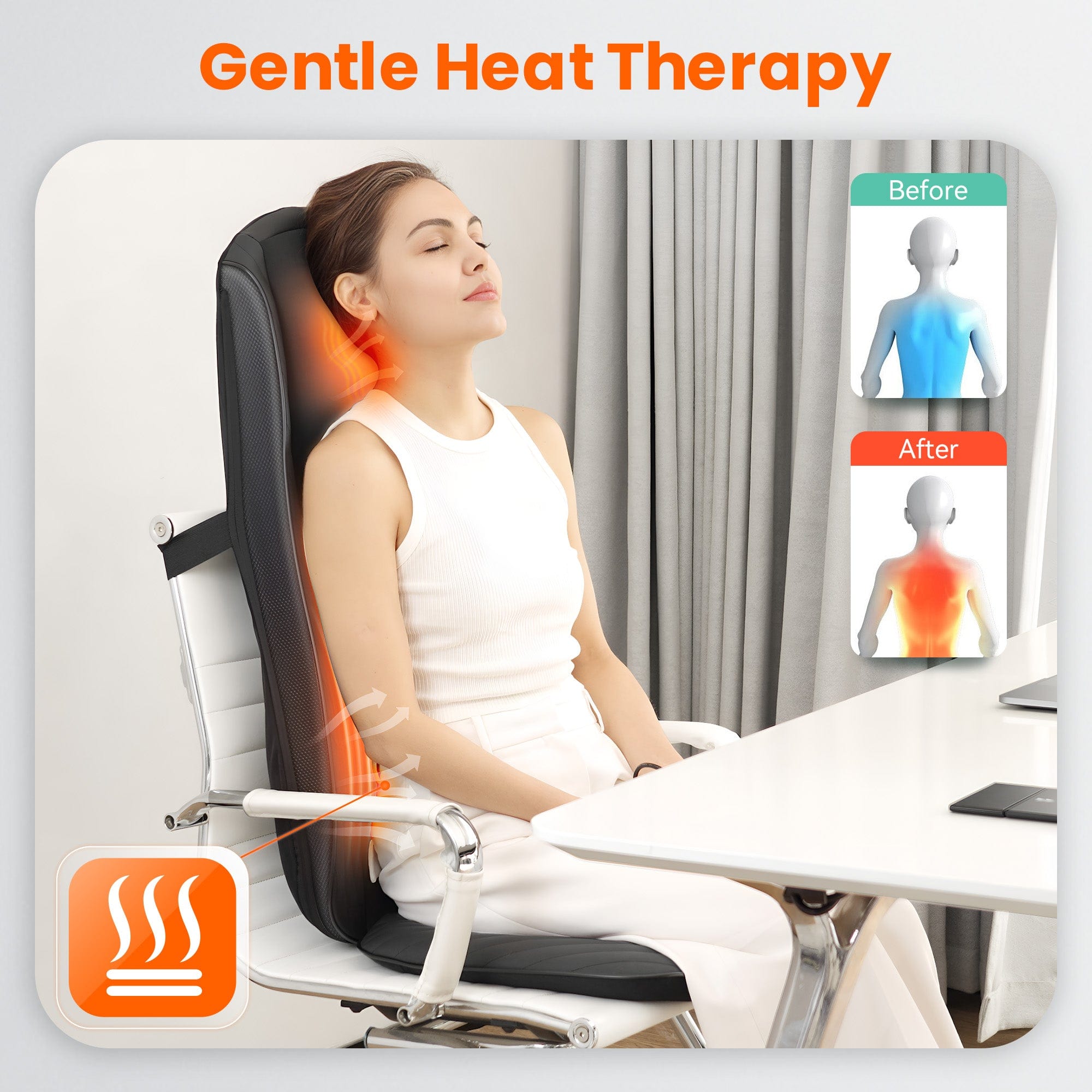 Snailax Back Massager Snailax Upgraded Deep Kneading Shiatsu Back Massager with Heat with Adjustable Intensity - 220