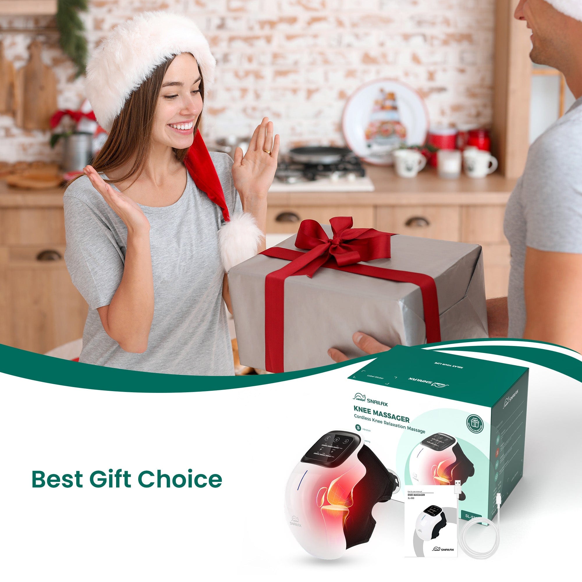 Cordless Heated Knee Massager for Pain Relief & Arthritis