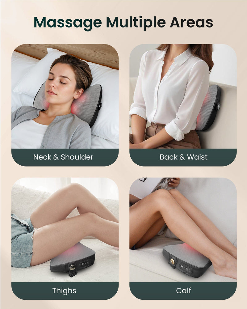 Snailax Lumbar Support & Massager Snailax Back and Neck Massager with Heat, Cordless Shiatsu Neck Massager, 4D Massager for Neck, Shoulder, Lower Back, Massage Pillow - 145