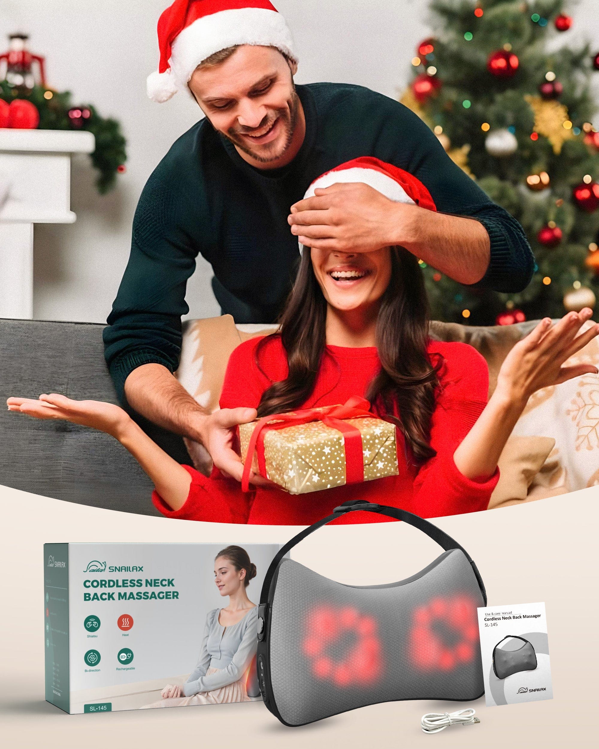 Shiatsu Neck & Back & Shoulder Massager with Heat -Massage Pillow