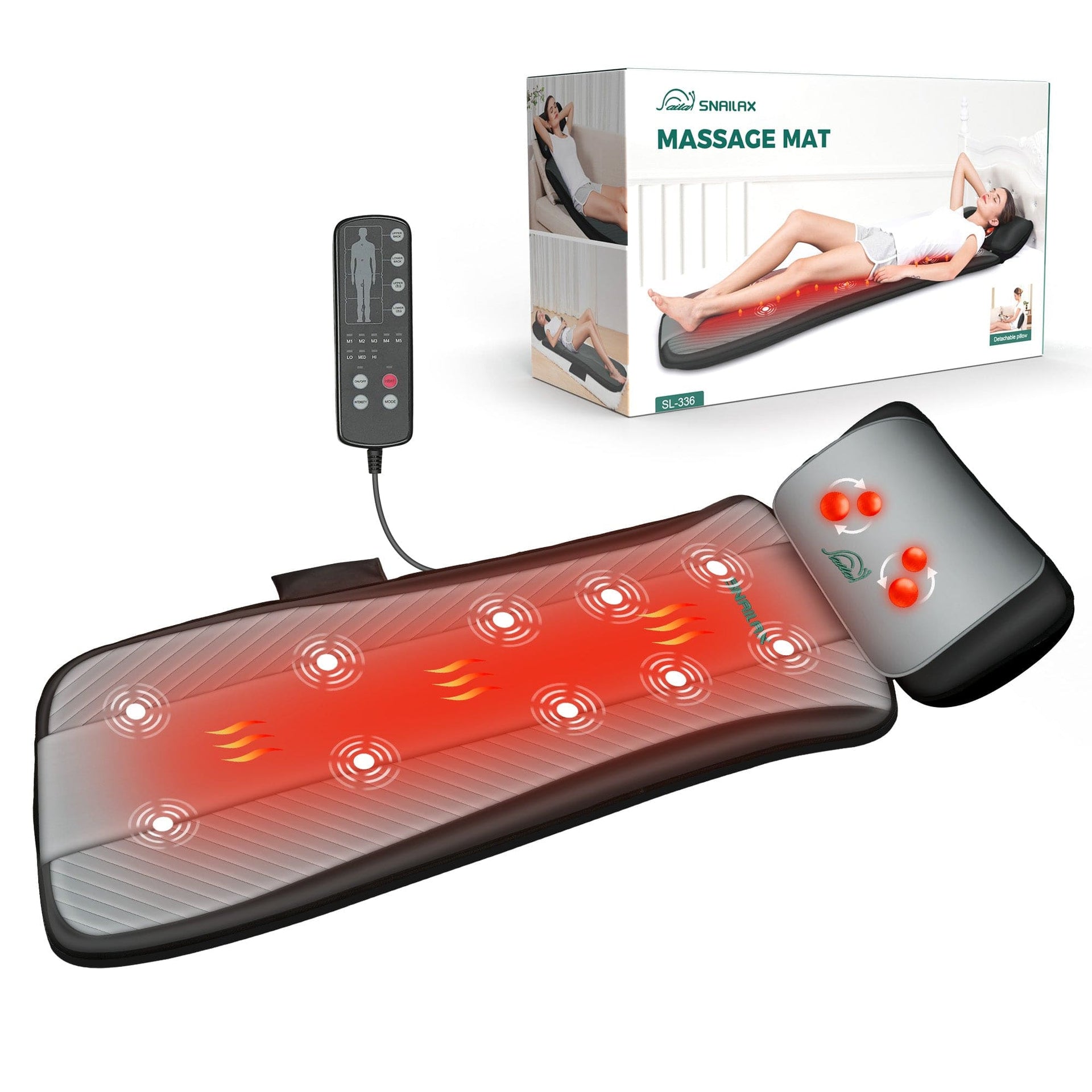 Snailax Full Body Massage Mat with Heat Neck, Back Leg