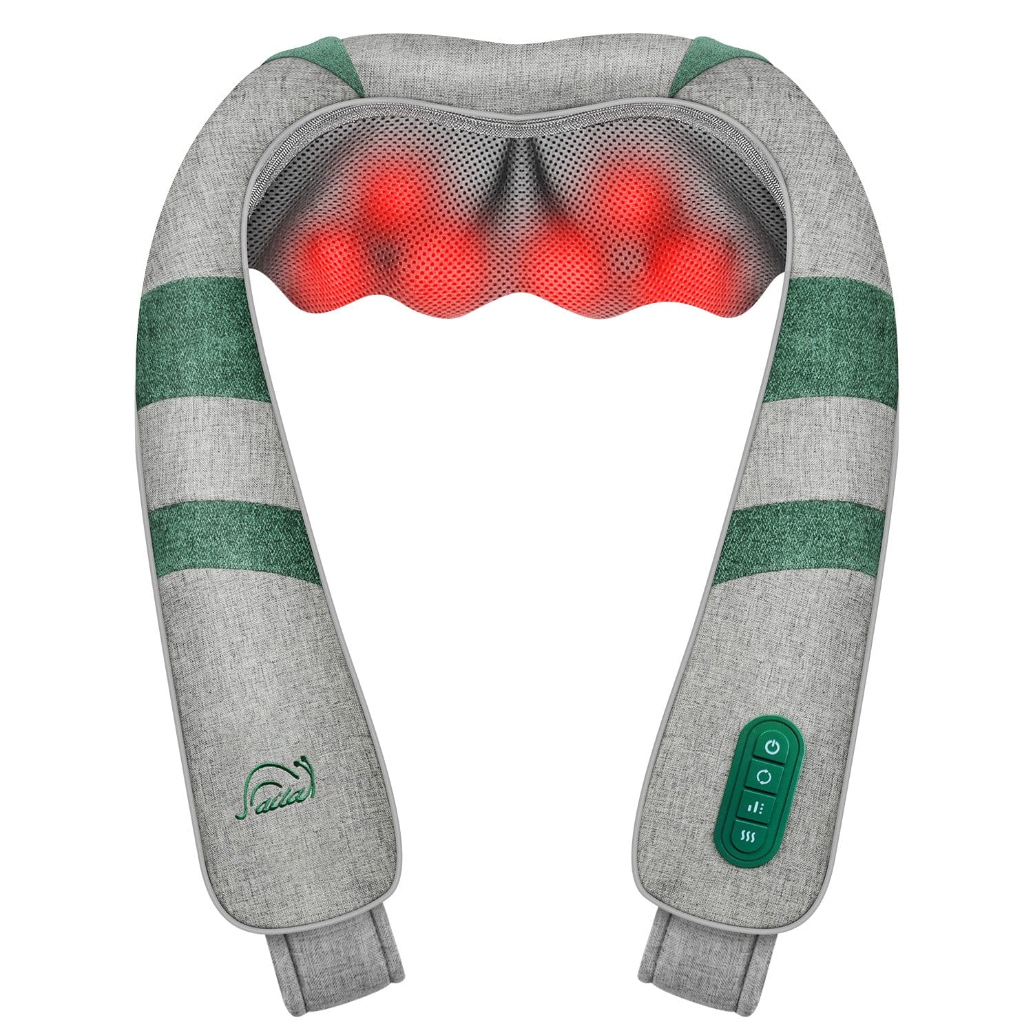 Snailax Neck Massager Green Snailax Shiatsu Neck and Shoulder Massager with Soothing Heat, Pillow Massage Pillow with Deep Kneading - 632U