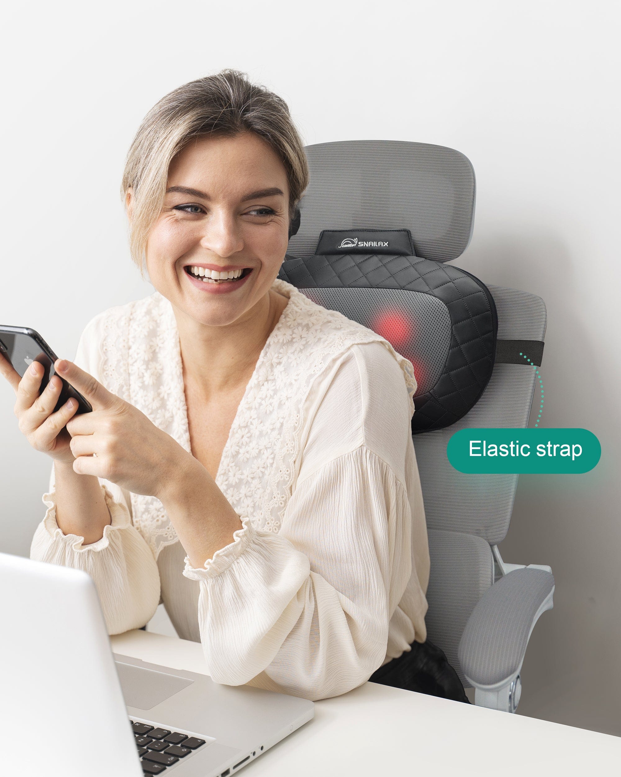 Shiatsu Massage Pillow for Neck, Shoulders & Back with Heating