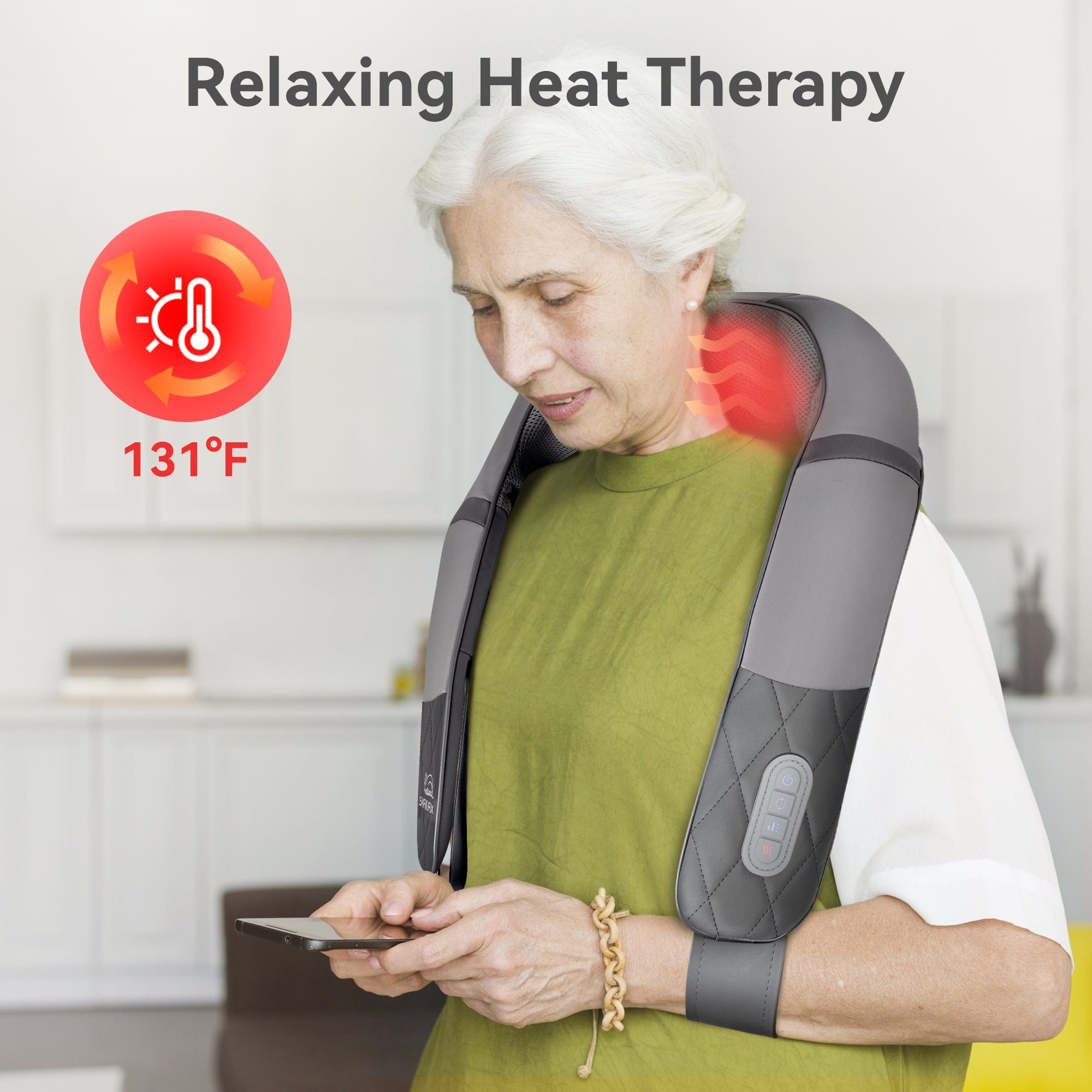 Snailax Neck Massager Snailax Shiatsu Neck and Shoulder Massager with Soothing Heat, Pillow Massage Pillow with Deep Kneading - 632U