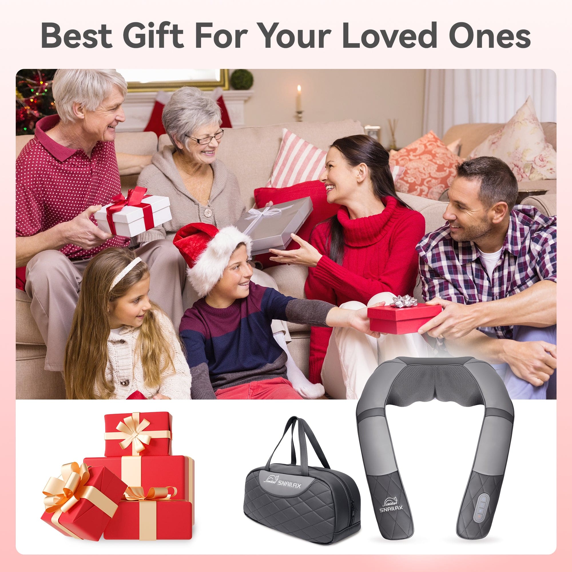 Snailax Neck Massager Snailax Shiatsu Neck and Shoulder Massager with Soothing Heat, Pillow Massage Pillow with Deep Kneading - 632U