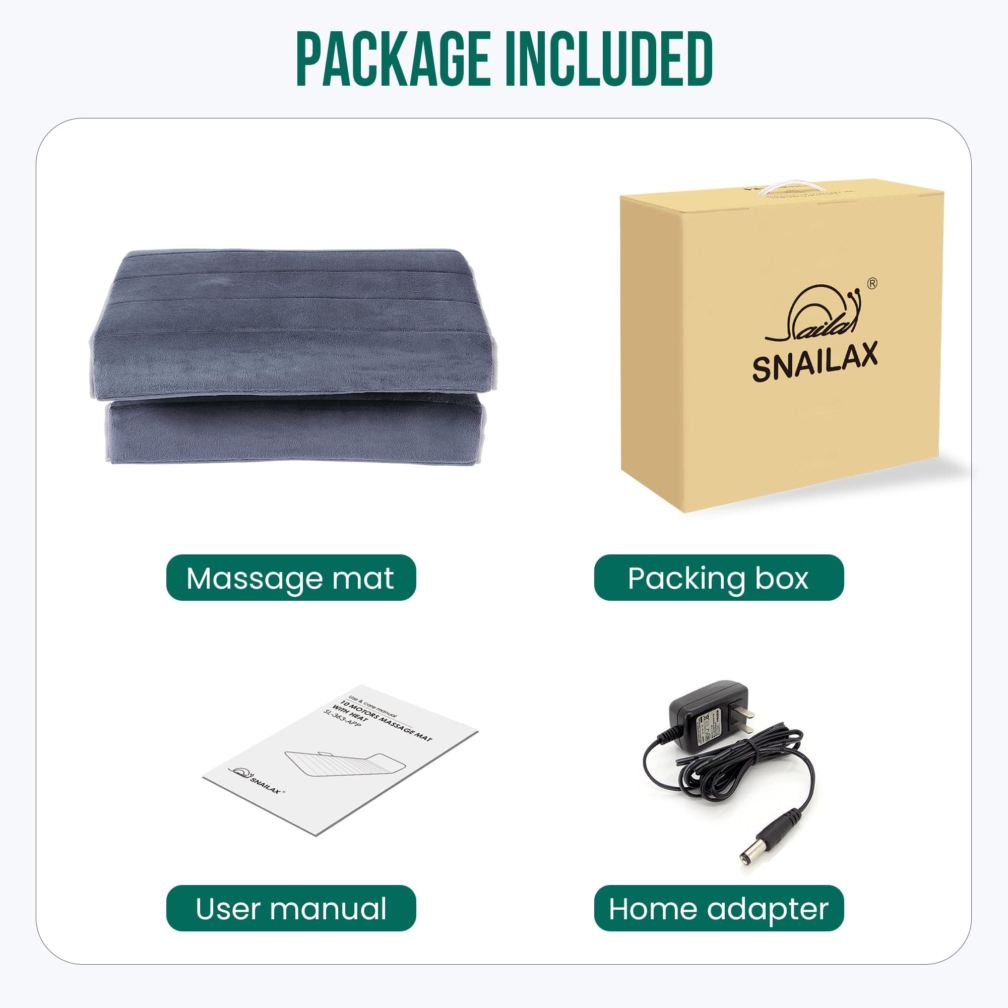 Snailax Massage Full Body Massage Pad with heat, Memory Foam & 10 Vibration Motors - 363