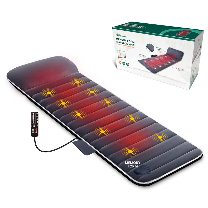 Snailax Memory Foam Full Body Massage Mat with Heat (Colored packaging) - SL-363M-2