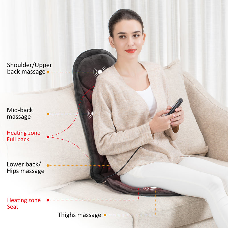 Vibration Massage Seat Cushion with Heat(Black) - 262PB