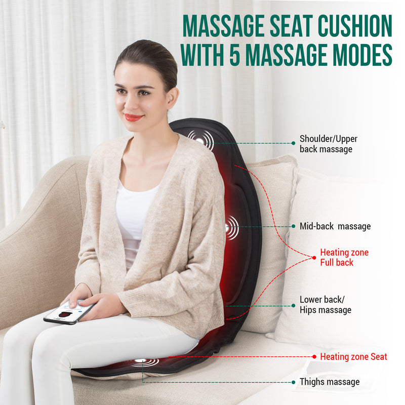 Snailax Vibration Back Massager with Heat, App Control --SL-262-APP