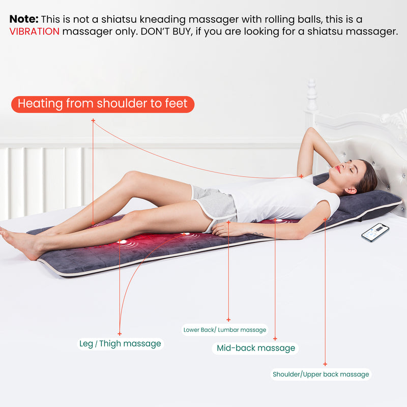 Snailax Massage Full Body Massage pad with heat and10 Vibration Motors, App Control,-363-APP