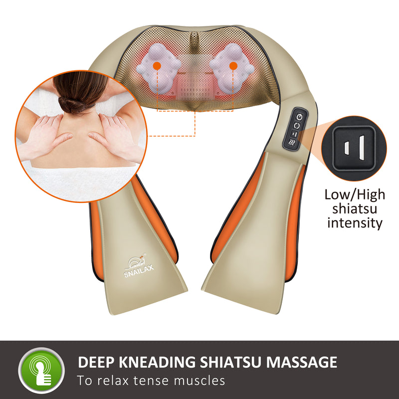 Snailax Shiatsu Neck and Shoulder Massager ,Back Massager with Heat  (Grey)--632N-G, 1 - Harris Teeter