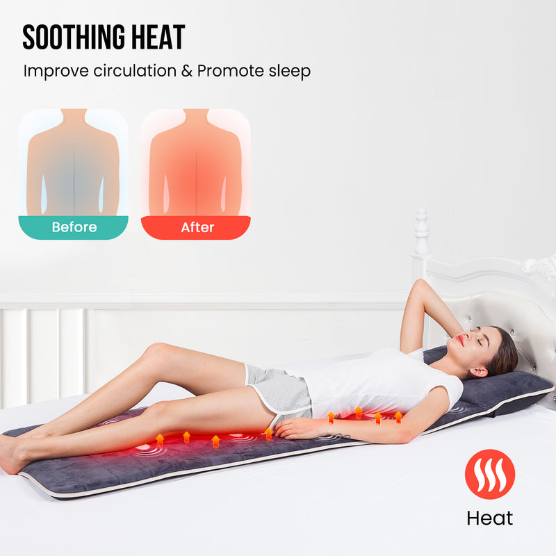 Snailax Memory Foam Full Body Massage Mat with Heat (Colored packaging) - SL-363M-2