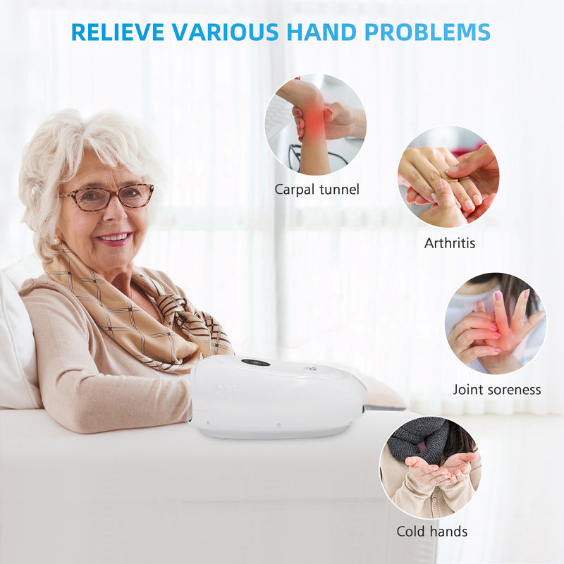 Snailax Cordless Hand Massager with Heat,Compression & Vibration,Massage machine for Hands  - 411