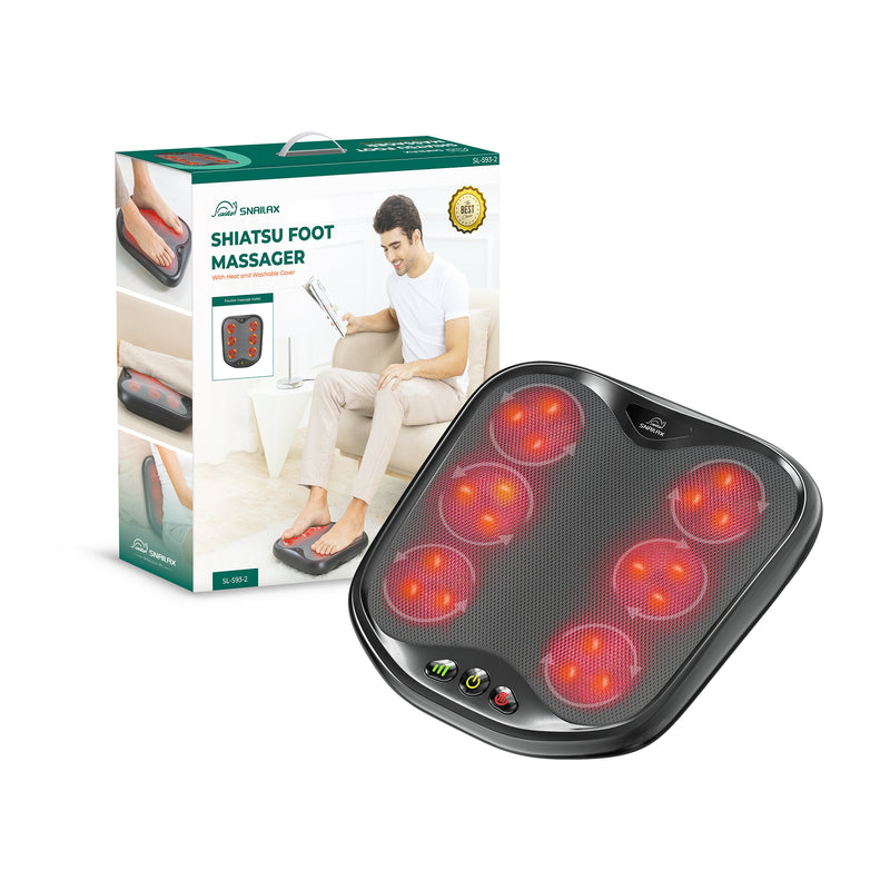 Shiatsu Foot Massager with Heat- Washable Cover Kneading Foot & Back Massager(Colored packaging) - SL-593-2