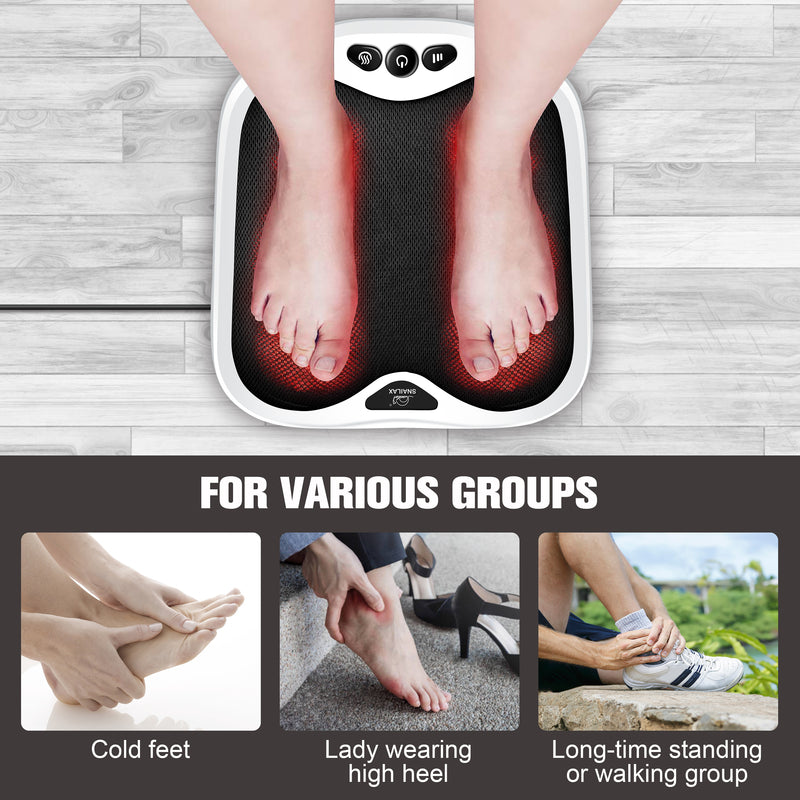 Snailax Shiatsu Foot Massager with Heat- Washable Cover Kneading Foot & Back Massager （White）- 593W