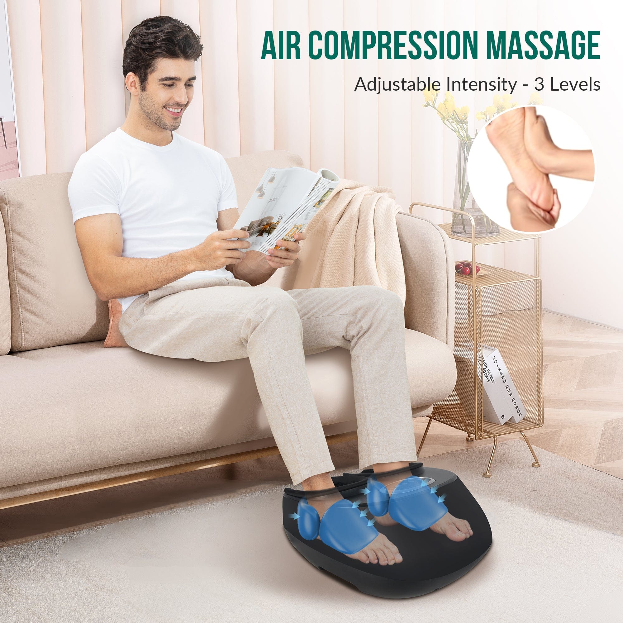 Heated Shiatsu Foot Massager with Kneading & Vibration for