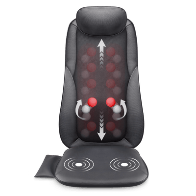 Shiatsu Massage Seat Cushion - 2D/3D 2-in-1 Modes Back Massager with Heat