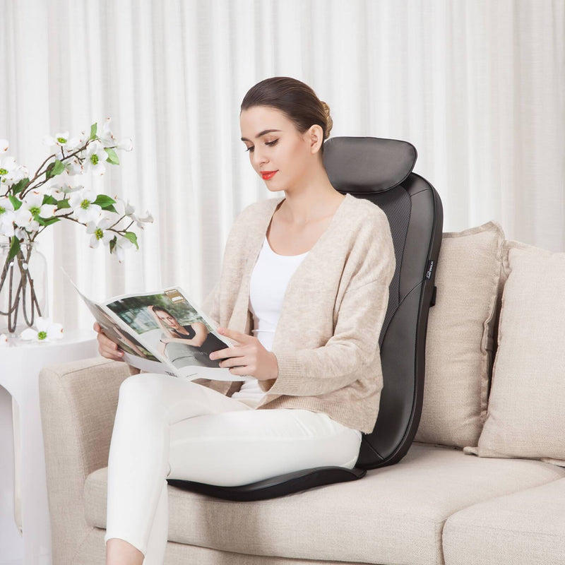 Snailax Shiatsu Massage Seat Cushion - 2D/3D 2-in-1 Modes Back Massager with Heat - 269