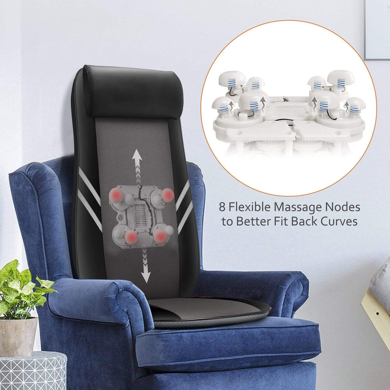 SNAILAX Back Massager Shiatsu 8 Node Chair Back Massager