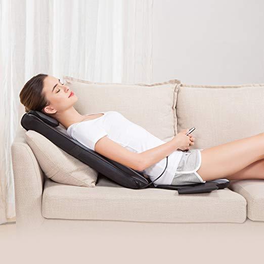 SNAILAX Back Massager Shiatsu Kneading Massaging Cushion with Heat & Vibration Control