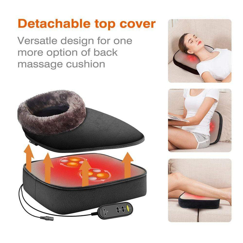 Shiatsu Back Massager - Shiatsu Neck and Shoulder Massager - Foot Massager  - Kneading Massage Pillow with Heat in Beige and Orange 