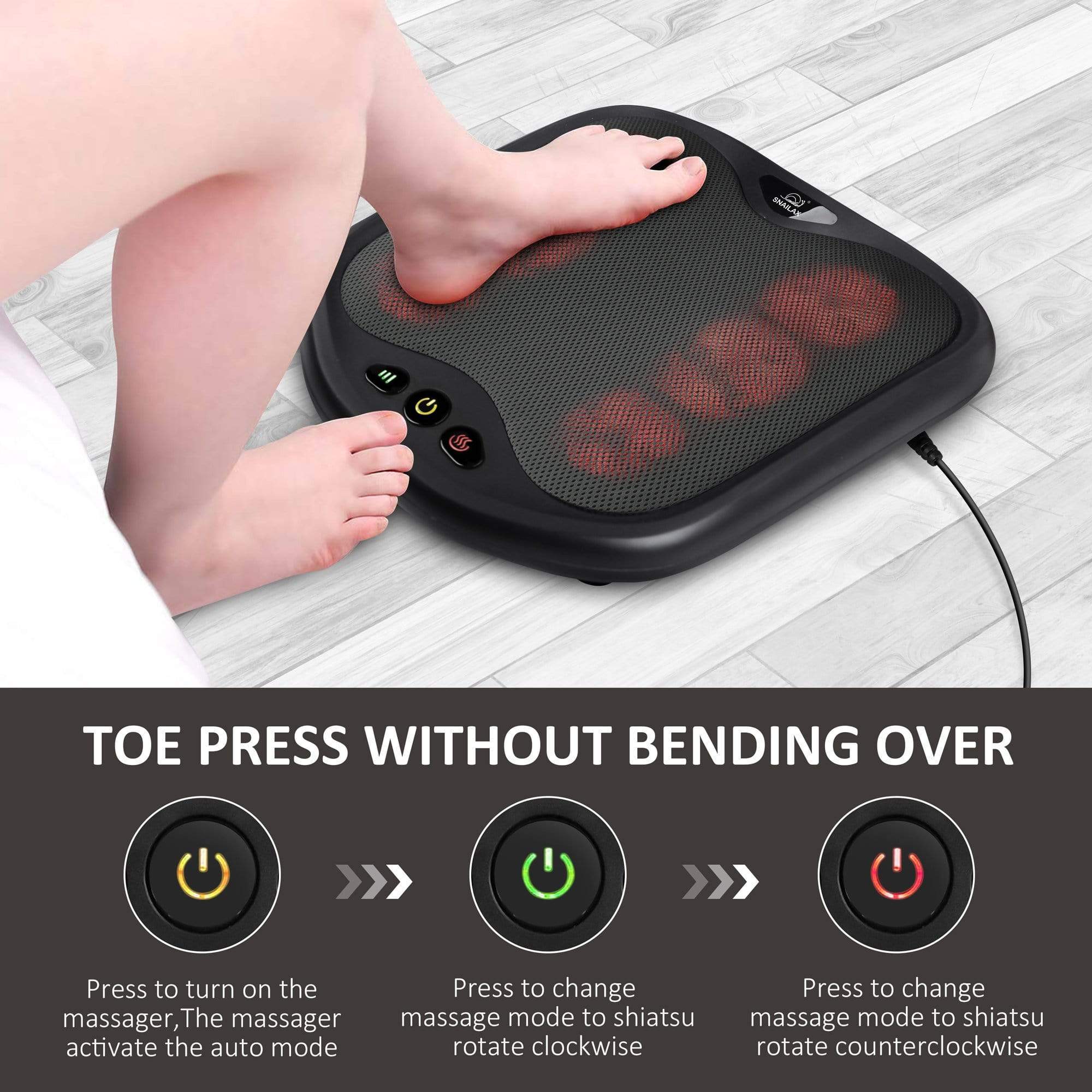 SNAILAX Foot massager Shiatsu Kneading Foot & Back Massager - 593