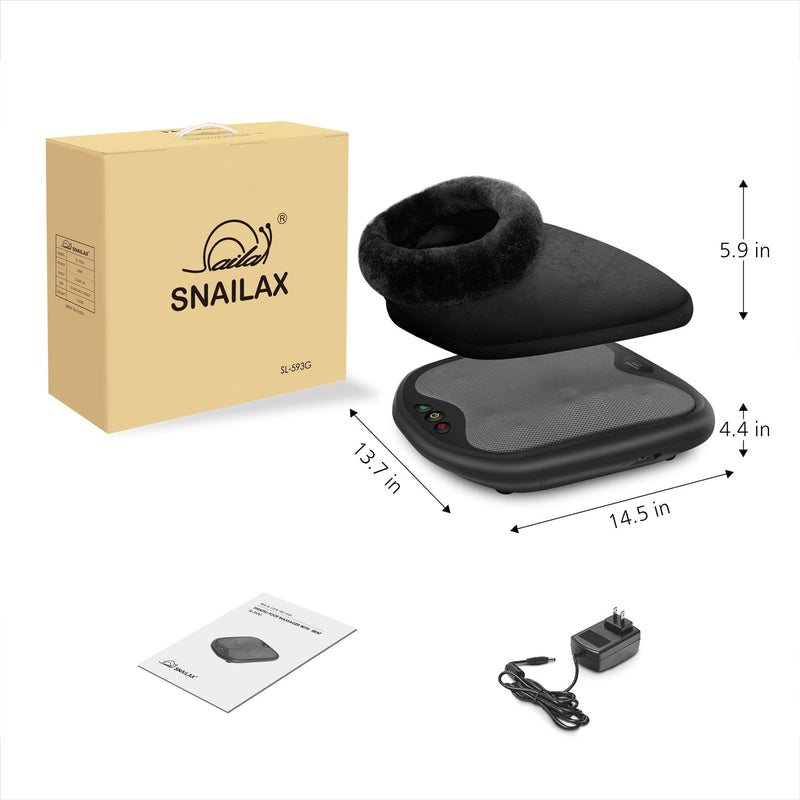 Snailax Shiatsu Foot Massager with Heat, Electric Foot Massager Machine for Plantar Fasciitis, Gifts, Size: 14.50 x 13.70 x 4.40, Black