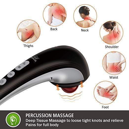 Handheld Back Neck Massager Cordless Rechargeable Body Deep Tissue  Percussion US