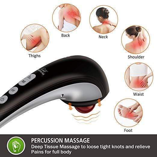 Snailax® Cordless percussion Back Massager with Heat-482