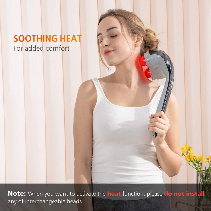 Snailax Handheld Massager with Heat, Cordless Deep Tissue