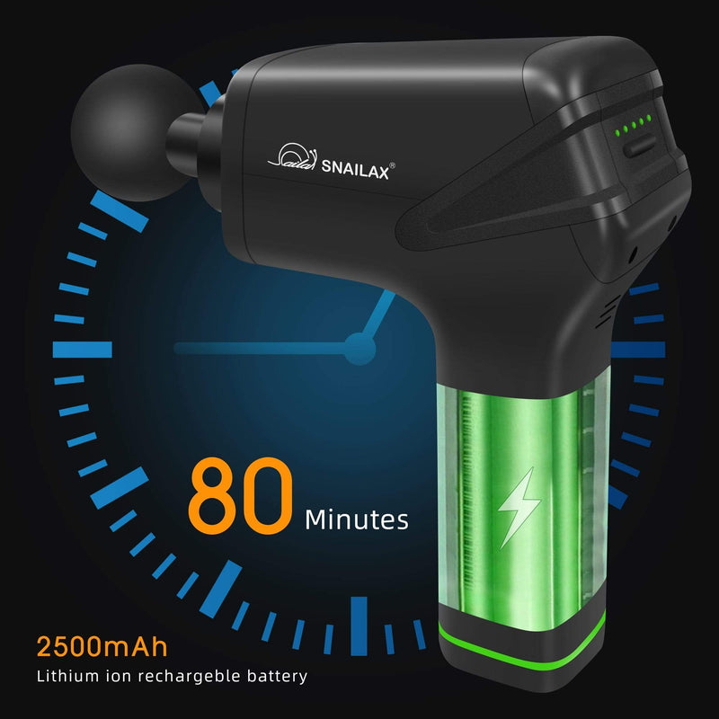 SNAILAX Handheld Cordless Massage Gun with Deep Tissue Percussion  - 491