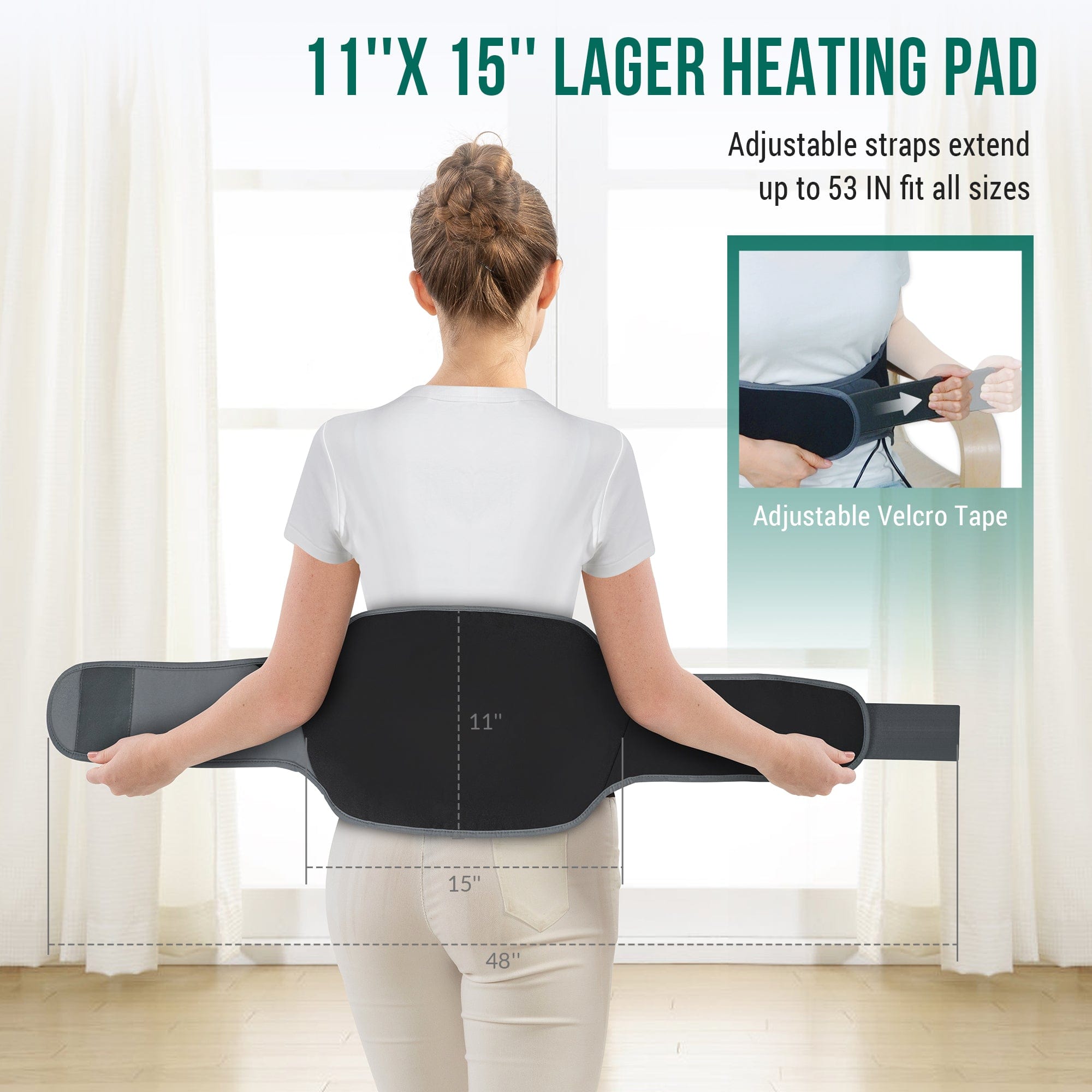 Snailax Lumbar Support & Massager Snailax Heating Pad for Back Pain Relief, Vibrating Back Massager with Heat - 6213