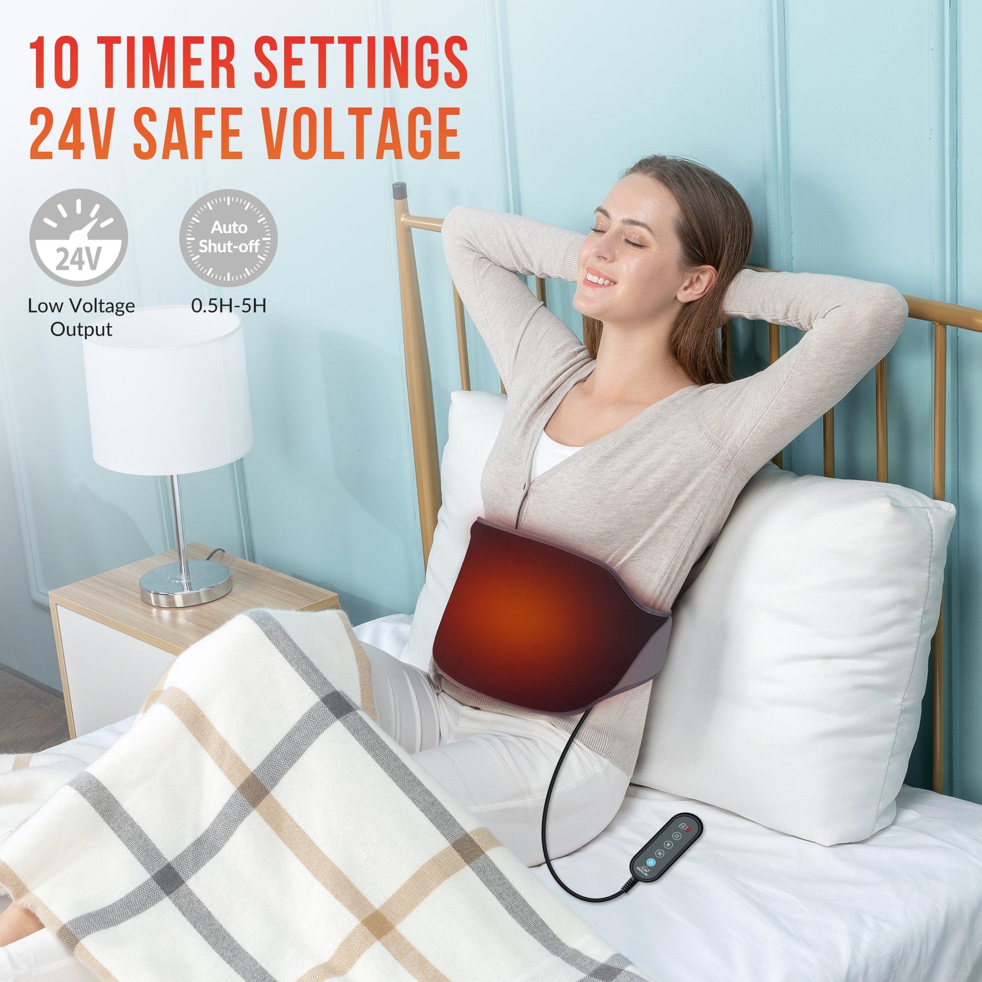 Snailax Lumbar Support & Massager Snailax Heating Pad for Back Pain Relief, Vibrating Back Massager with Heat - 6213